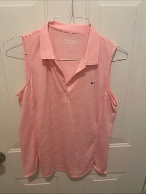 Vineyard Vines Pink Sleeveless performance Polo Top